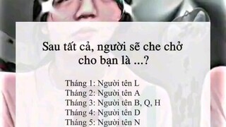 người sẽ che chở cho12 tháng sinh