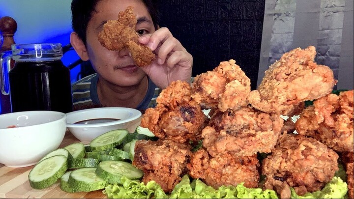 CRISPY FRIED CHICKEN NECK MUKBANG!