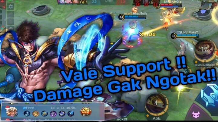 Vale Support Damage gak Ngotak sekali Ulti Musuh Hilang!!