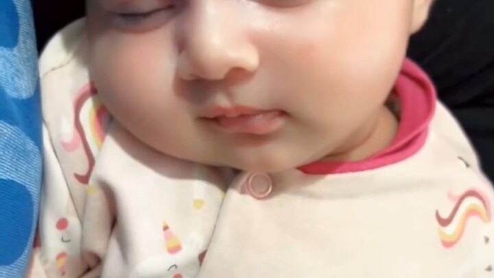 cute baby after 30ml drink milk
