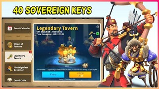 Rise of kingdoms - legendary tavern event 40 sovereign keys opening