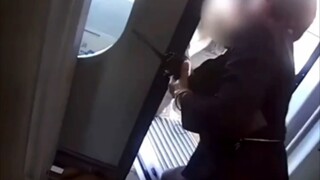 The woman didn't catch up at the last second and used her luggage to block the door and force her wa