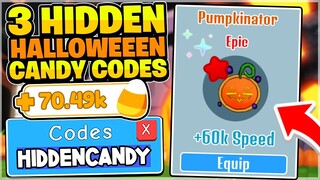 ALL 3 HIDDEN HALLOWEEN UPDATE CANDY CORN CODES IN ROBLOX RACE CLICKER