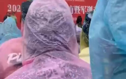 A university leader in Zhengzhou said, “I’ll stand with everyone in the wind and the rain.” The crow