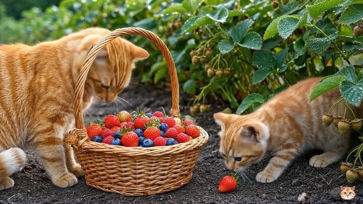 From Garden to Recovery Kitten Saves Mama Cat with Love and Berries  |  Story for kids