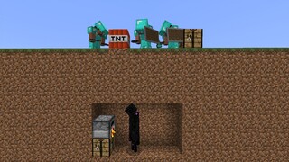 当你转生成末影人被三名员工追杀！我的世界追杀#4