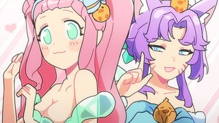 Ahri: The price for spying on us taking a hot spring bath is...❤️? [LOL Animation]