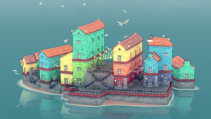 Decompress the healing cute town building sandbox "Townscaper"