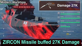 Modern Warships: ZIRCON Missile buffed by 27K Damage.