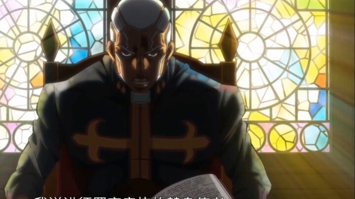 The priest will turn into a sweet-talking little fanboy when only Dio is around him