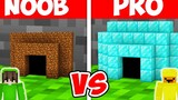 Minecraft NOOB vs PRO อุโมงค์รักษาความปลอดภัยเล็ก ๆ สร้างความท้าทาย