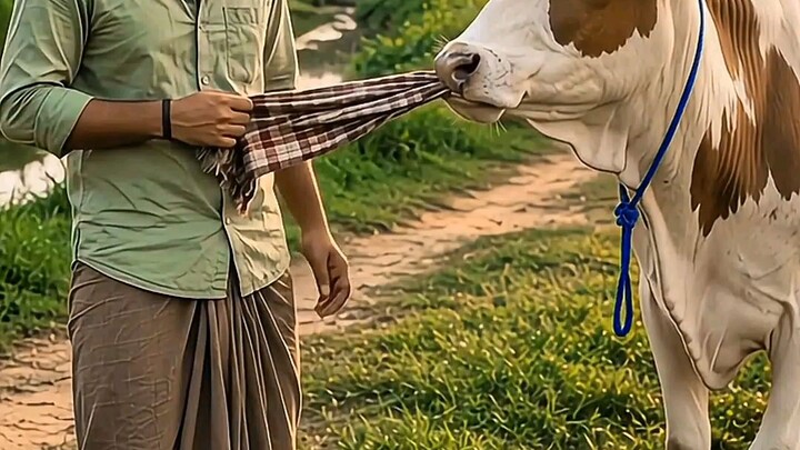 牛掉进危险的桥边？牧羊人紧急救牛，最后的反转太搞笑了！😂🐄🌉