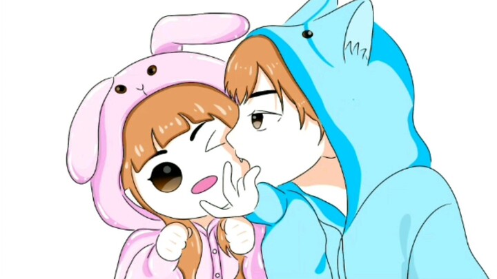 Drawing a cute couple