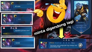 Masih Draf Pick dibacotin, Pas main diem minta digendong lagi 😂 | Mobile legends bangbang