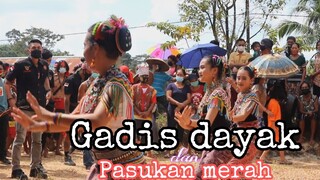 Tarian Penyambutan Gadis cantik Dayak KAL-BAR " UNTUK PASUKAN MERAH 🔴" PANGLIMA JILAH