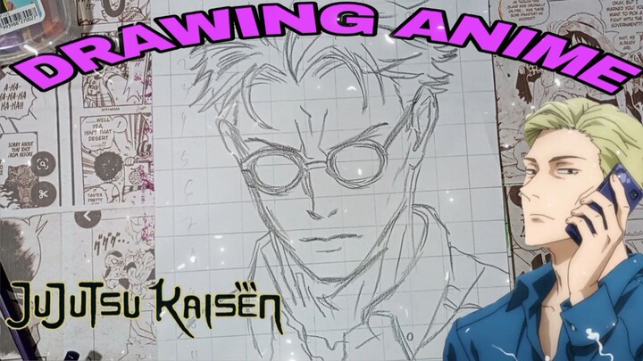 drawing anime Jujutsu KAISEN, Nanami