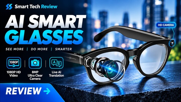 AI Smart Glasses 1080P HD Intelligent with 800W Ultra Clear Camera Review