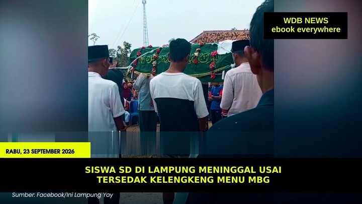 Siswa SD di Lampung Meninggal Usai Tersedak Kelengkeng Menu MBG
