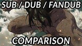 Attack on Titan: Traitors (Sub vs Dub vs Fandub Comparison)
