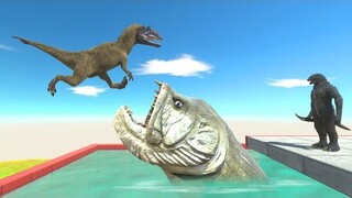 Jump Above Xiphactinus and Attack Human Godzilla - Animal Revolt Battle Simulator