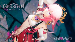 [MMD-TH/Genshin] : [Yae Miko] : DEEP BLUE TOWNへおいでよ : [4K][60FPS]