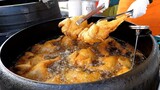Món ăn đường phố Hàn Quốc 줄서서 먹는 장날 가마솥 통닭 / korean fried chicken - korean street food