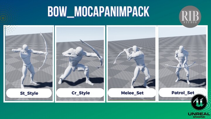 Bow_MocapAnimPack 弓箭手动作捕捉动画包 - UE