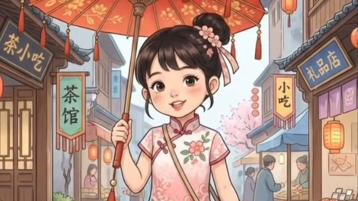 雨中的女孩☔🌸 | 唯美动漫少女 | 治愈系风景 #shorts   Rainy Day in China ☔🌸 | Beautiful Anime Girl | Relaxing AI Art