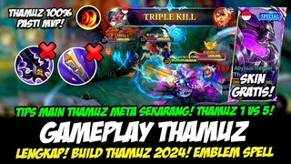 TIPS MAIN THAMUZ META SEKARANG❗COMBO THAMUZ EXP LANE❗BUILD THAMUZ TERSAKIT 2024❗GAMEPLAY THAMUZ MLBB