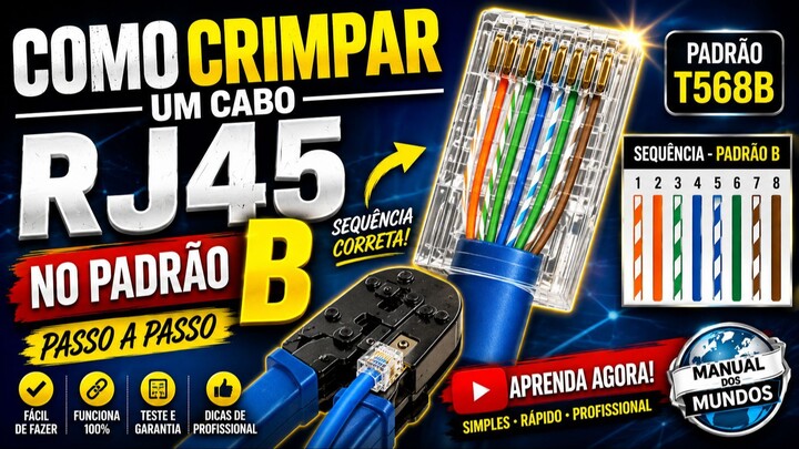 COMO FAZER UMA CONECTOR RJ45 PADRÃO B (PASSO A PASSO)