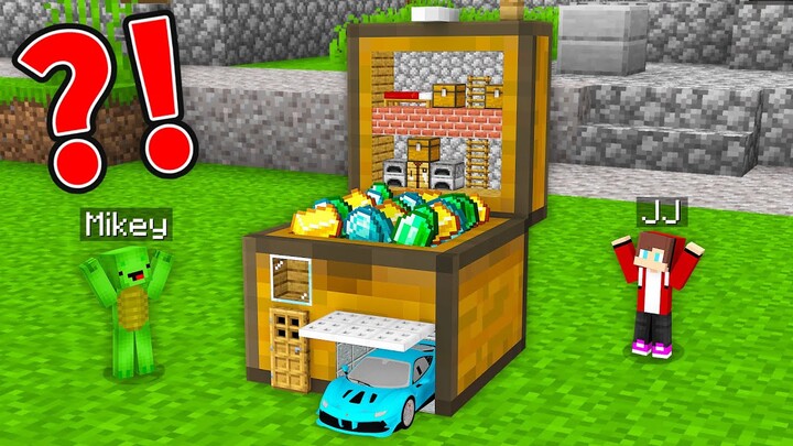 Mikey and JJ Built The BEST HOUSE INSIDE A CHEST in Minecraft (Maizen)