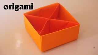 Cách làm hộp quà bằng giấy 4 ngăn cực dễ - Cách Gấp Hộp Quà đơn giản Gấp giấy Origami