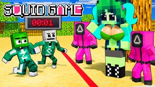 Monster School: Squid Game Love Run Challenge with Baby Zombie - Crew Minecraft Animation