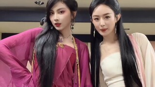Behind the scenes of "Traveling with the Phoenix", Shen Li and Lady Jin danced together~