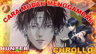 cara mudah menggambar anime Hunter x Hunter chrollo