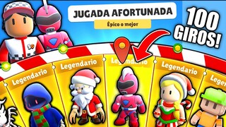 COMPRE 100 RULETAS Y DESCUBRI EL TRUCO PARA SACAR LAS NUEVAS SKINS! 😱 NUEVAS SKINS STUMBLE GUYS 0.44