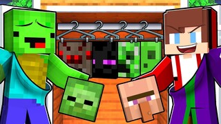 JJ and Mikey Use MOBS Skin to PRANK in Minecraft - Maizen