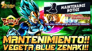 VEGETA BLUE LF ZENKAI!! MANTENIMIENTO ANUNCIADO EN DRAGON BALL LEGENDS