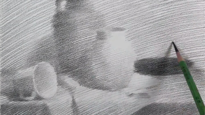 Sketch with one-way line shading—pure romance for art students!