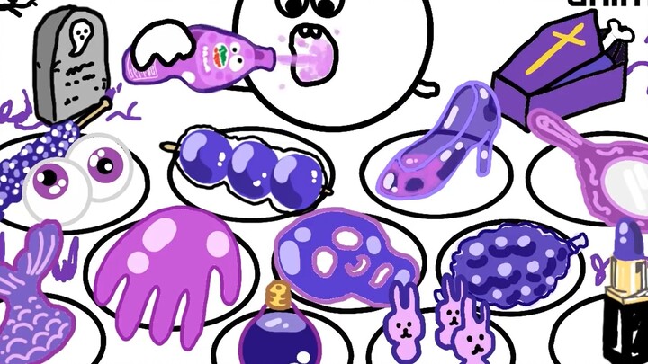 Mukbang Animation, Eating Purple Food