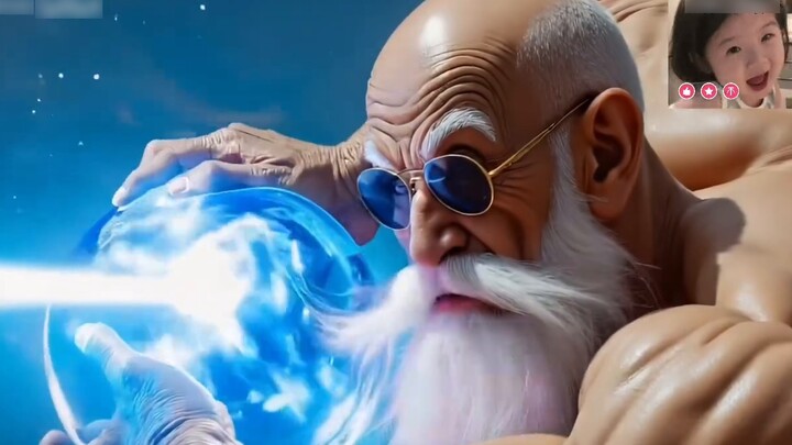 Parody of the movie Dragon Ball, Chi-Chi's fight scene vs. Master Kame, clothes torn and nose bleedi