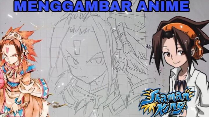 menggambar anime shaman king, asakura yoh