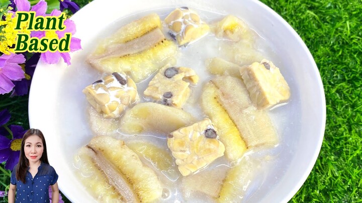 กล้วยบวชชี เทมเป้ Banana Tempeh with Coconut Milk | Vegan #PlantBased