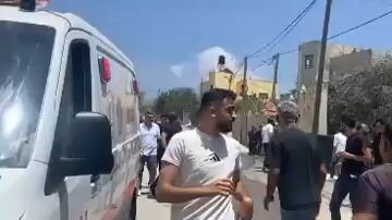 Moment a Palestinian is sniped in the head during an israeli pogrom in the west bank town of Far'ara