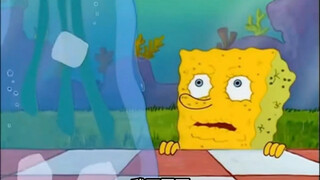 SpongeBob out of water, so brave—but unfortunately, his coolness lasted less than 3 seconds!