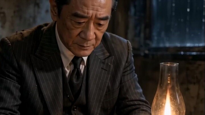 Downstairs, debt collectors are pounding on the door—while he uses a gold pocket-watch case to pan-f