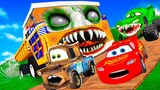 Lightning McQueen and MATER vs ZOMBIE SLIME  Pixar cars  in  BeamNG.drive