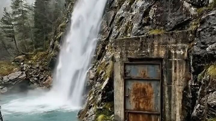 एक छिपा हुआ बंकर, क्रिस्टल जैसी साफ झरनों के बीच… क्या तुम उसे ढूँढ सकते हो? 💎🌊#रहस्य #झरना