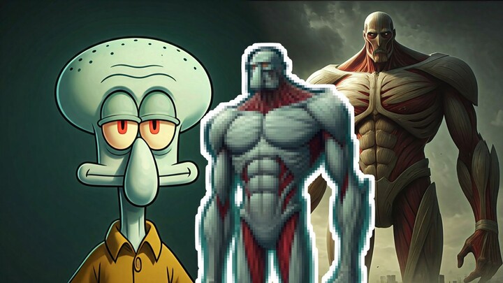 Gua coba gabungin Squidward dan Collosal Titan Begini Hasilnya !!! W_Art X RWPP ART