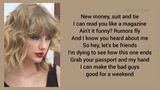 Taylor Swift - Blank Space [Lyrics]